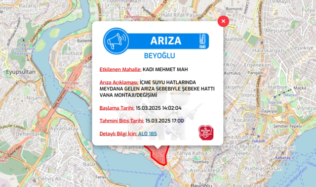 İstanbul BEYOĞLU su kesintisi! 15-16 Mart İSKİ Beyoğlu su kesintisi ne zaman bitecek, sular ne zaman gelecek?