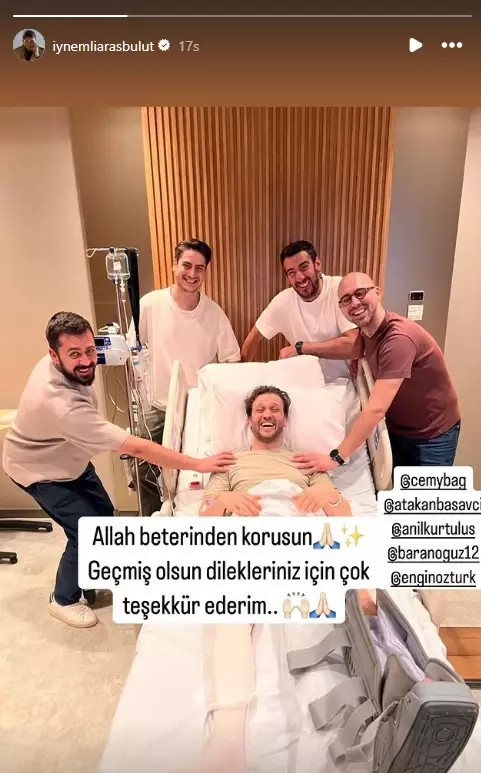 The first photo from the hospital room of Aras Bulut İynemli who underwent surgery