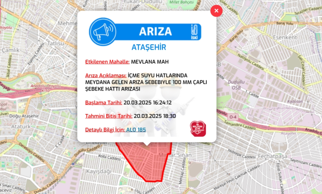 İstanbul ATAŞEHİR su kesintisi! 20-21 Mart İSKİ Ataşehir su kesintisi ne zaman bitecek, sular ne zaman gelecek?