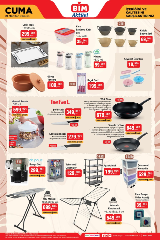 21 MART BİM KATALOĞU || BİM 21 Mart 2025 kataloğunda hangi ürünler var?