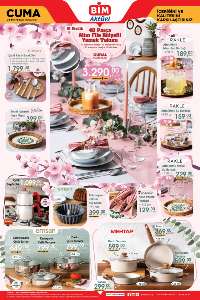 21 MART BİM KATALOĞU || BİM 21 Mart 2025 kataloğunda hangi ürünler var?