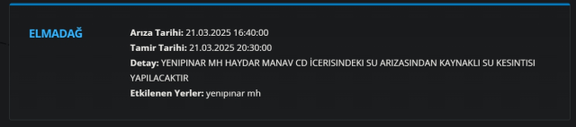 Ankara ELMADAĞ su kesintisi! 21-22 Mart ASKİ Elmadağ su kesintisi ne zaman bitecek, sular ne zaman gelecek?