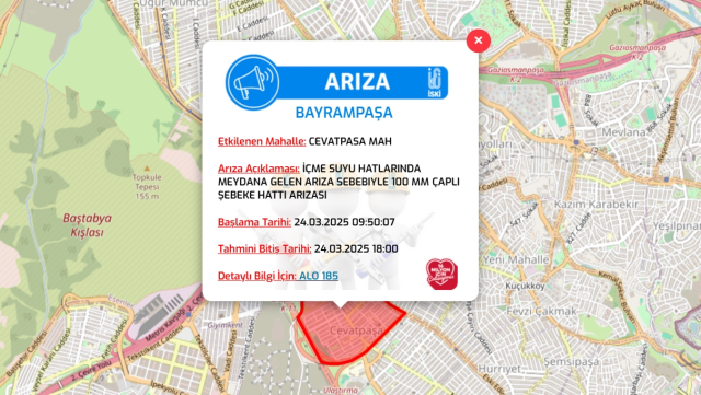 İstanbul BAYRAMPAŞA su kesintisi! 24-25 Mart İSKİ Bayrampaşa su kesintisi ne zaman bitecek, sular ne zaman gelecek?