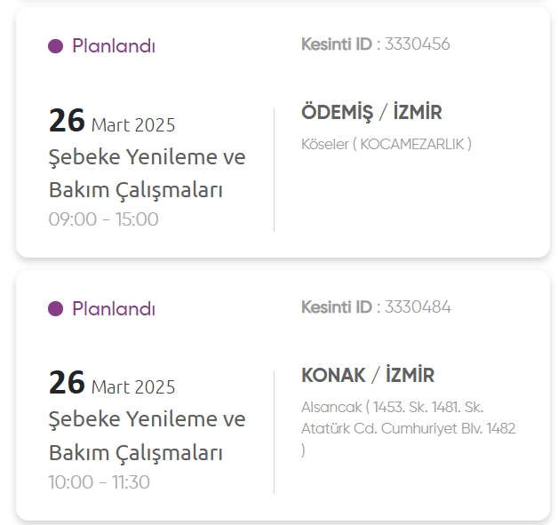 İzmir GEDİZ elektrik kesintisi! 26 Mart İzmir'de elektrik kesintisi ne zaman bitecek, elektrikler ne zaman gelecek?