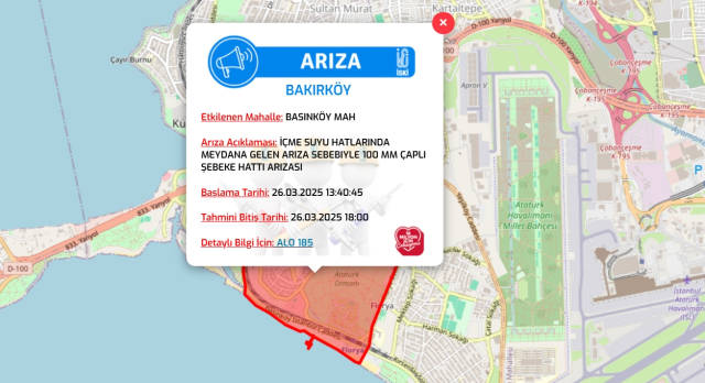 İstanbul BAKIRKÖY su kesintisi! 26-27 Mart İSKİ Bakırköy su kesintisi ne zaman bitecek, sular ne zaman gelecek?