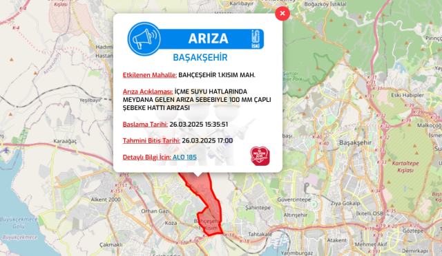 İstanbul BAŞAKŞEHİR su kesintisi! 26-27 Mart İSKİ Başakşehir su kesintisi ne zaman bitecek, sular ne zaman gelecek?