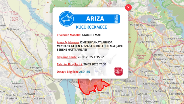İstanbul KÜÇÜKÇEKMECE su kesintisi! 26-27 Mart İSKİ Küçükçekmece su kesintisi ne zaman bitecek, sular ne zaman gelecek?