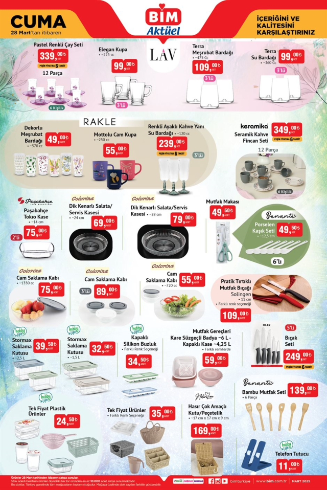 28 MART BİM KATALOĞU || BİM 28 Mart 2025 kataloğunda hangi ürünler var?