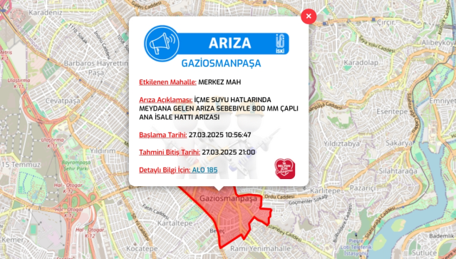İstanbul GAZİOSMANPAŞA su kesintisi! 27-28 Mart İSKİ Gaziosmanpaşa su kesintisi ne zaman bitecek, sular ne zaman gelecek?