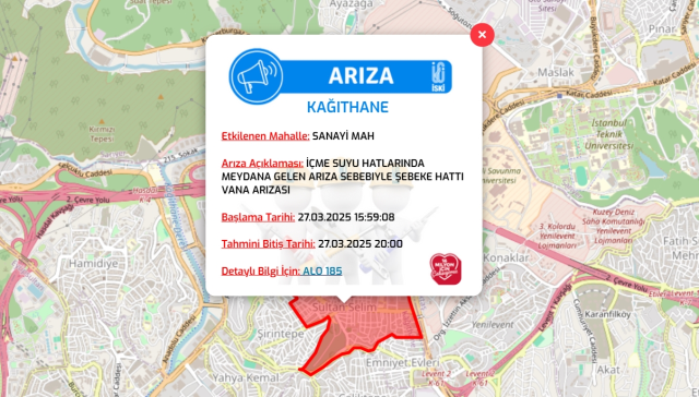 İstanbul KAĞITHANE su kesintisi! 27-28 Mart İSKİ Kağıthane su kesintisi ne zaman bitecek, sular ne zaman gelecek?