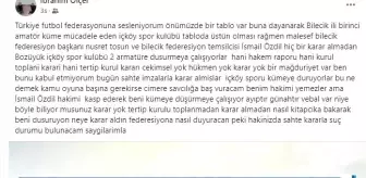 İçköyspor Başkanı İbrahim Ölçer, Amatör Lig'den Düşürülmelerine Tepki Gösterdi