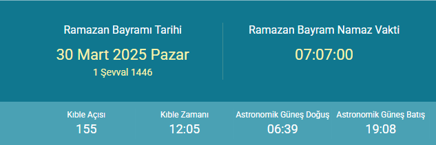ANKARA BAYRAM NAMAZI SAATİ 2025 | Bayram namazı saat kaçta? Bayram namazı nasıl kılınır, kaç rekat?