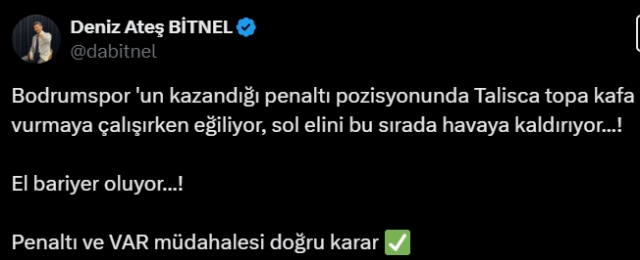 Talisca penaltı pozisyonunda el var mı - HAKEM YORUMLARI (Bodrumspor Fenerbahçe)?