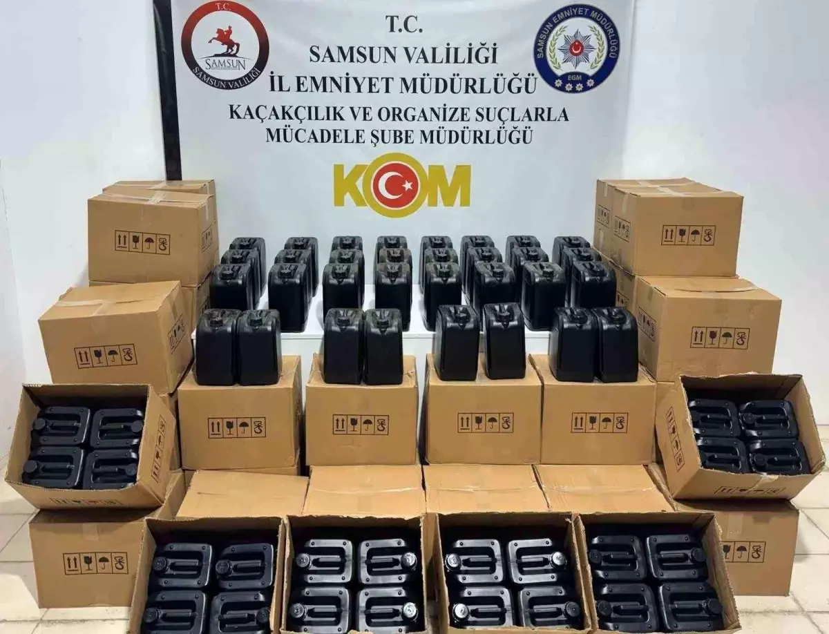 Samsun'da 1 Ton Kaçak Etil Alkol Ele Geçirildi