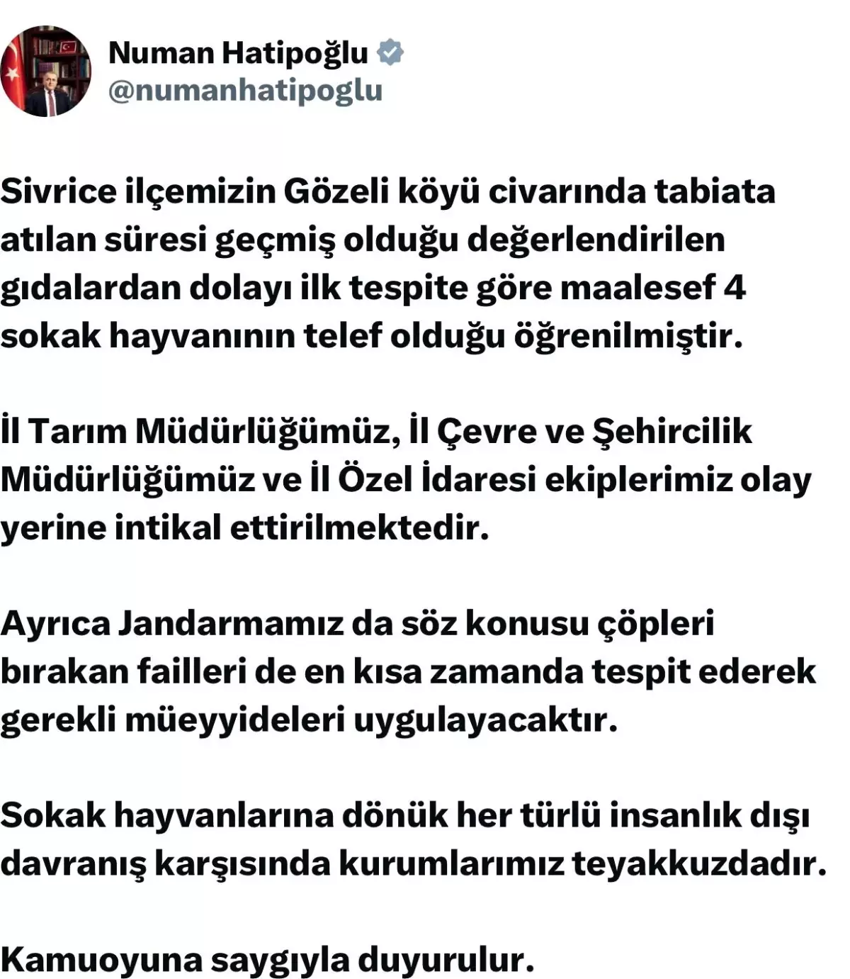 Sivrice'de Süresi Geçmiş Gıdalar Nedeniyle 4 Sokak Hayvanı Telef Oldu
