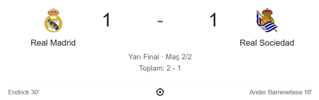 Real Madrid Real Sociedad maçı kaç kaç, bitti mi? MAÇ SONUCU! Real Madrid Real Sociedad golleri kim attı, canlı maç anlatımı!
