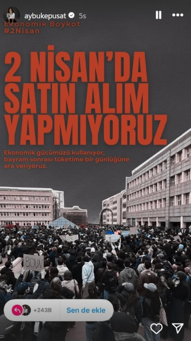 Boykot paylaşımı yapan Aybüke Pusat, Teşkilat dizisinden çıkarıldı