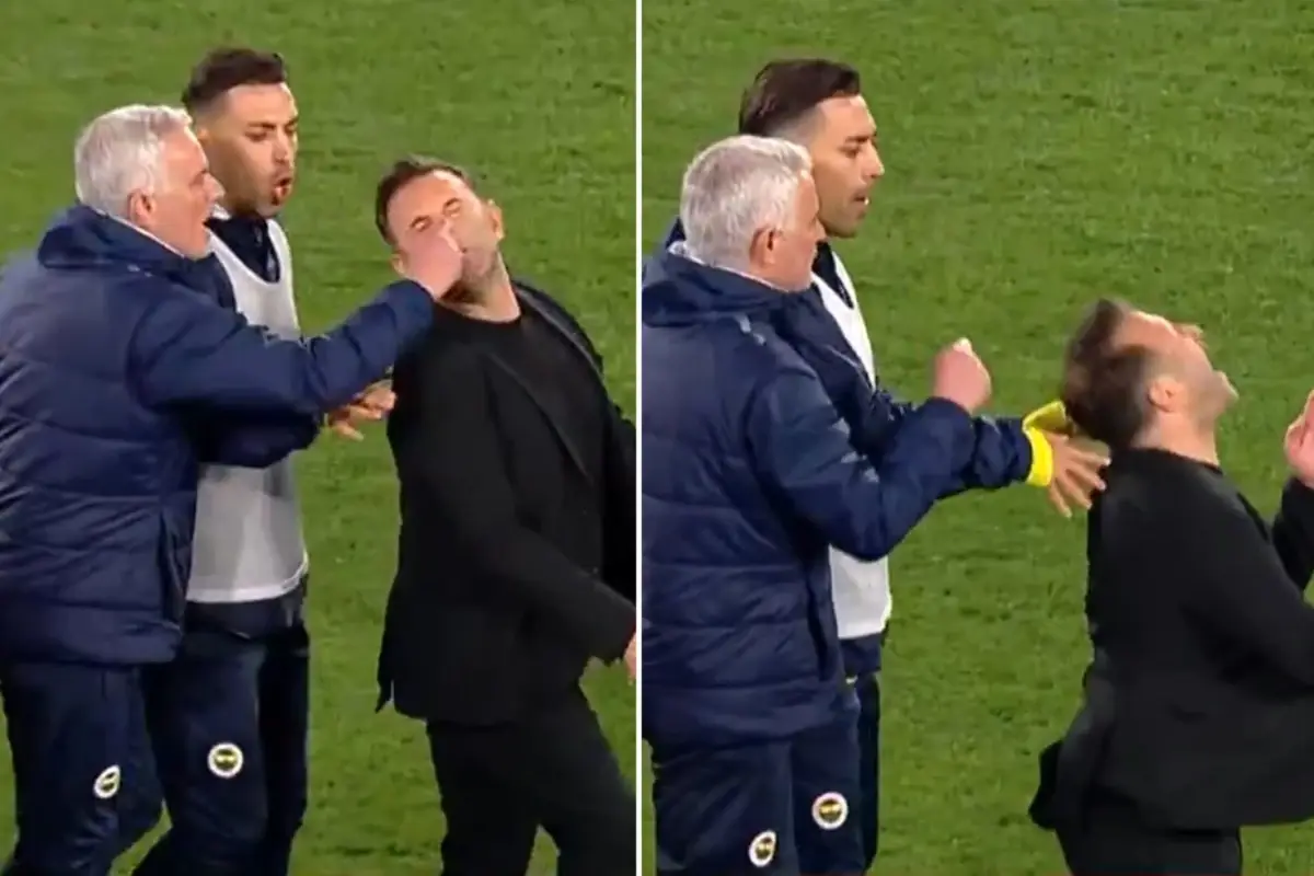 Jose Mourinho, maçtan sonra Okan Buruk'un burnunu sıktı