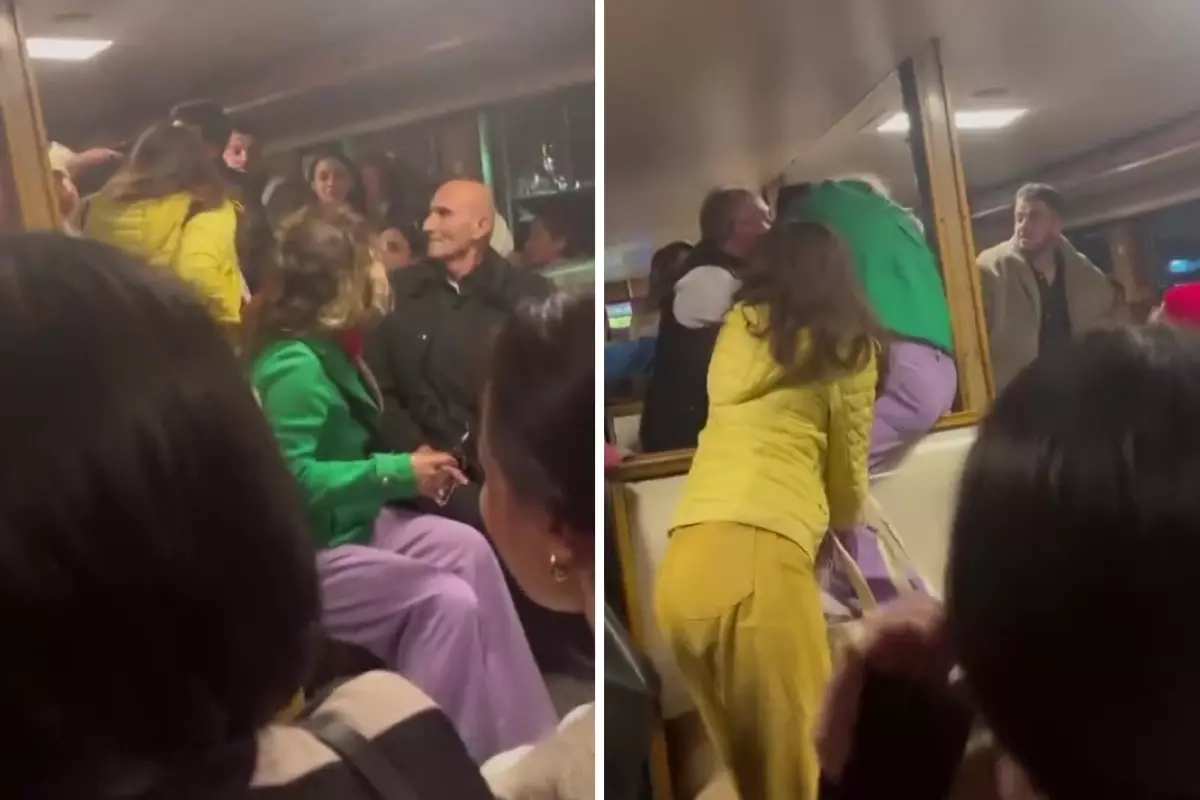Kadınların saç saça baş başa kavgası vapuru birbirine kattı