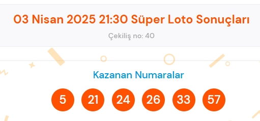 Süper Loto sonuçları açıklandı! 3 Nisan Perşembe Süper Loto kazanan numaralar neler? Süper Loto sonuçlarına ne zaman, nereden bakılır?