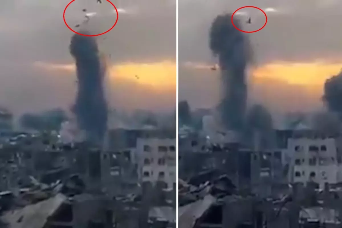 Gazze'de sözün bittiği yer! Bombaların etkisiyle bedenler havaya böyle savruldu