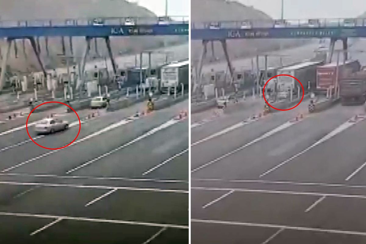 Otomobil, gişelerde bekleyen tırın altına böyle girdi! 4 kişinin can verdiği kaza anı kamerada
