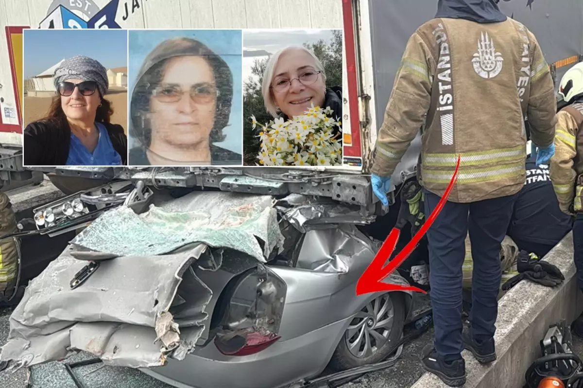 Herkes ne olduğunu merak ediyor! Tırın altına giren otomobildekiler tatilden geliyormuş