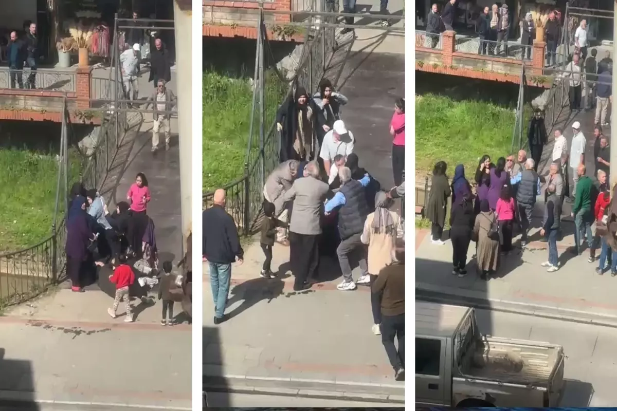 Kadınların kavgasını erkekler güçlükle ayırdı