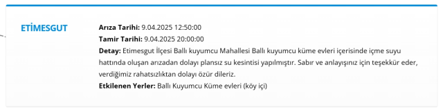 ASKİ Ankara su kesintisi! 9 Nisan Ankara'da su kesintisi ne zaman bitecek, sular ne zaman gelecek?