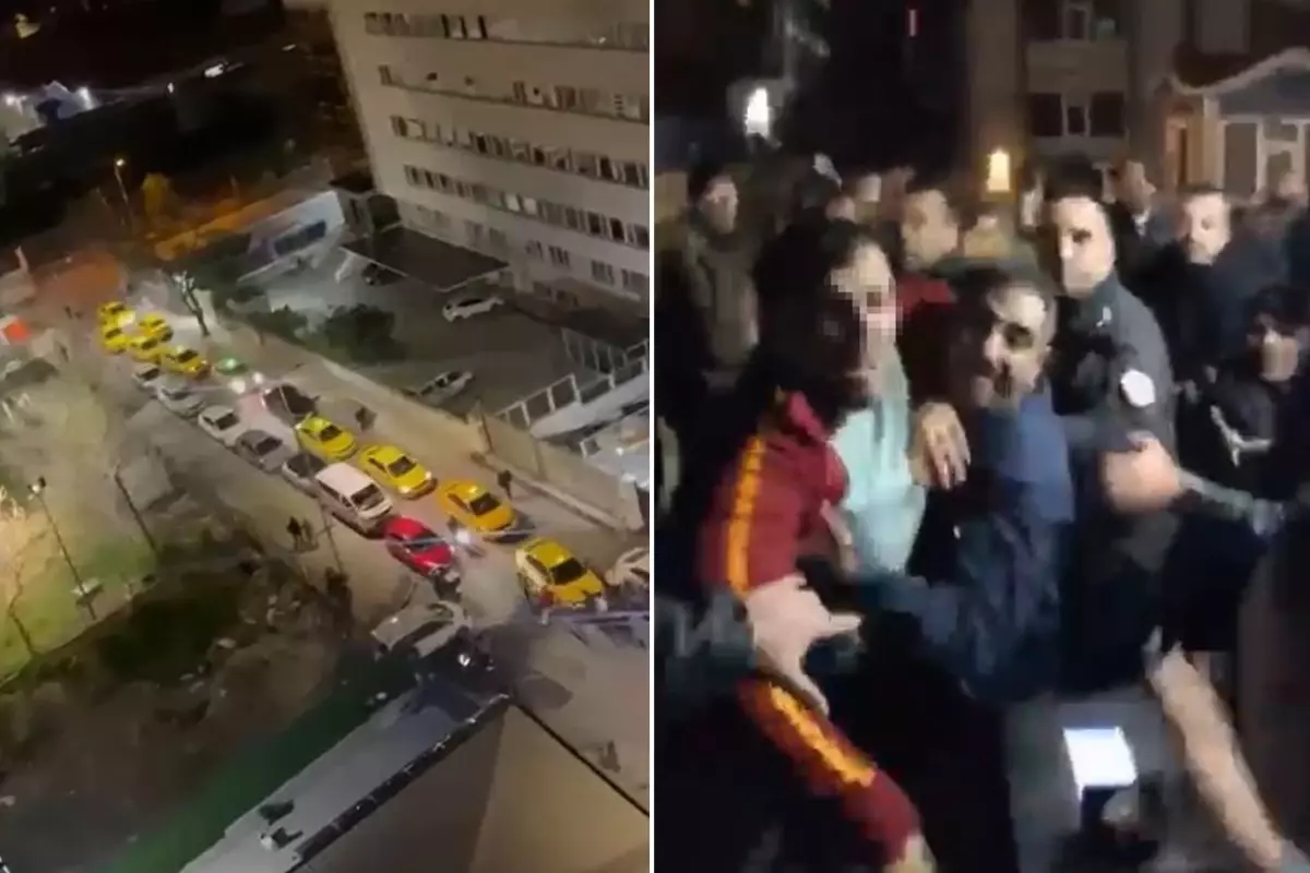 Onlarca taksici sopalarla öğrenci yurdunu bastı