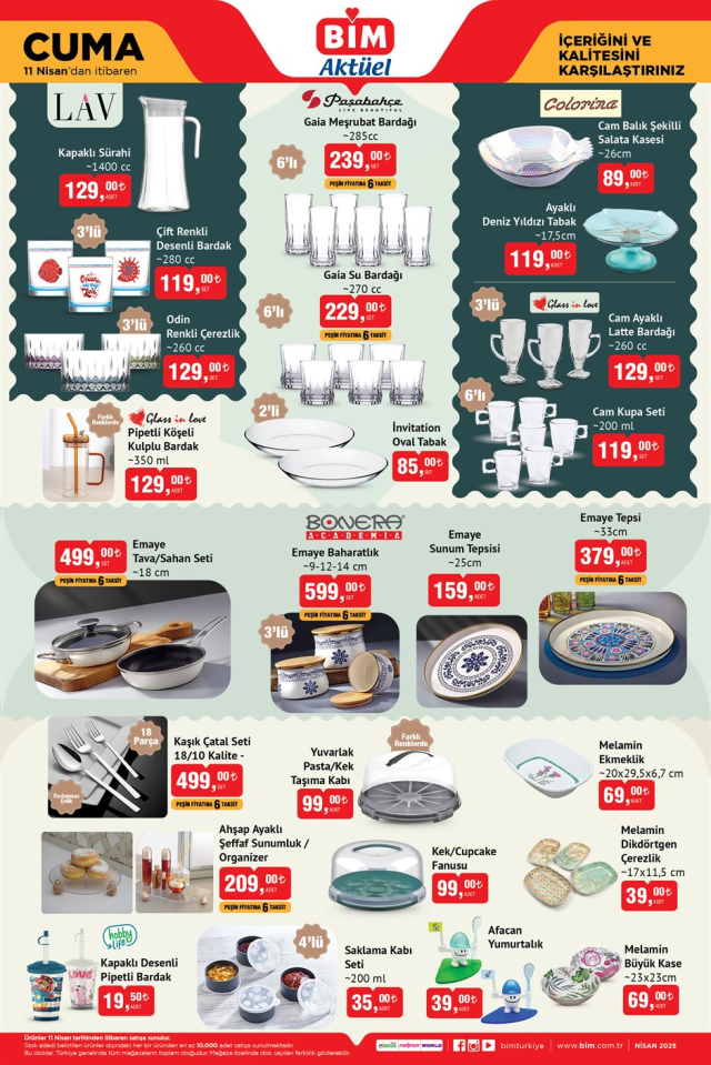 BİM 11 Nisan Cuma aktüel kataloğunda bu hafta hangi ürünler satışa çıkacak?