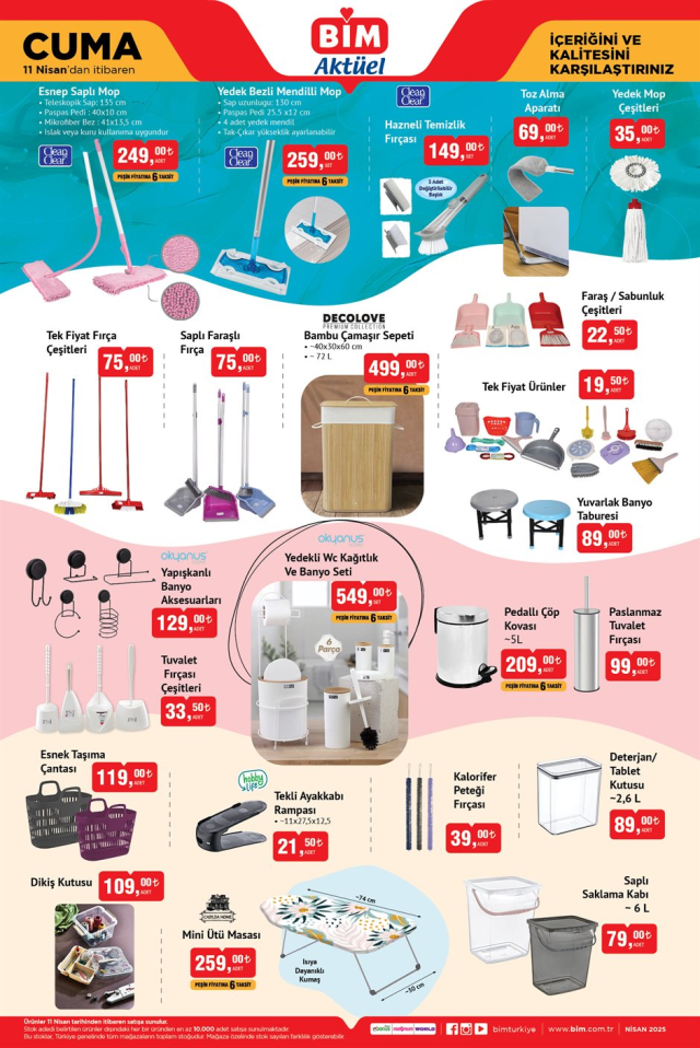 BİM 11 Nisan Cuma aktüel kataloğunda bu hafta hangi ürünler satışa çıkacak?