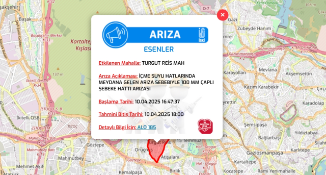 İstanbul ESENLER su kesintisi! 10-11 Nisan İSKİ Esenler su kesintisi ne zaman bitecek, sular ne zaman gelecek?
