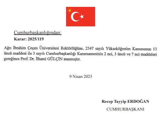 Yeni Ağrı İbrahim Çeçen Üniversitesi rektörü kim oldu? Ağrı İbrahim Çeçen Üniversitesi Rektörü Prof. Dr. İlhami Gülçin kimdir, kaç yaşında, nereli, br Yeni Ağrı İbrahim Çeçen Üniversitesi rektörü kim oldu? Ağrı İbrahim Çeçen Üniversitesi Rektörü Prof. Dr. İlhami Gülçin kimdir, kaç yaşında, nereli, br