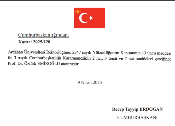 Yeni Ardahan Üniversitesi rektörü kim oldu? Ardahan Üniversitesi Rektörü Prof. Dr. Öztürk Emiroğlu kimdir, kaç yaşında, nereli, branşı ne? Yeni Ardahan Üniversitesi rektörü kim oldu? Ardahan Üniversitesi Rektörü Prof. Dr. Öztürk Emiroğlu kimdir, kaç yaşında, nereli, branşı ne?