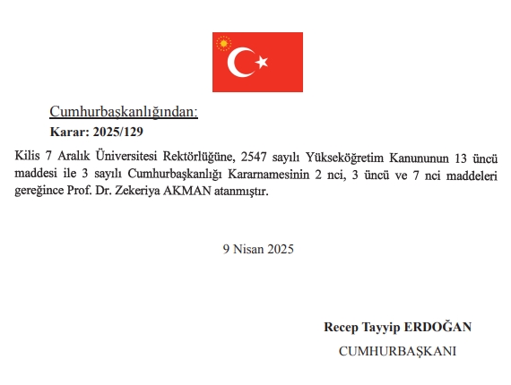 Yeni Kilis 7 Aralık Üniversitesi rektörü kim oldu? Kilis 7 Aralık Üniversitesi Rektörü Prof. Dr. Zekeriya Akman kimdir, kaç yaşında, nereli, branşı ne