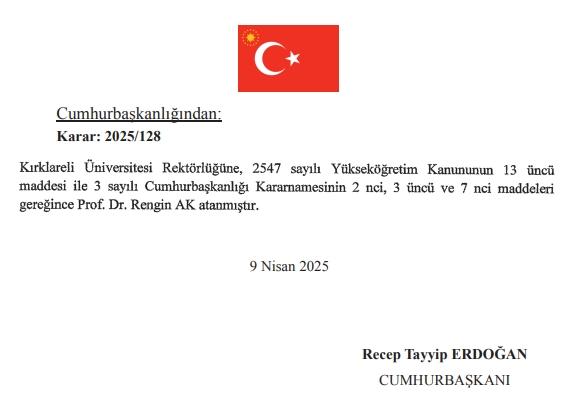 Yeni Kırklareli Üniversitesi rektörü kim oldu? Kırklareli Üniversitesi Rektörü Prof. Dr. Rengin AK kimdir, kaç yaşında, nereli, branşı ne?