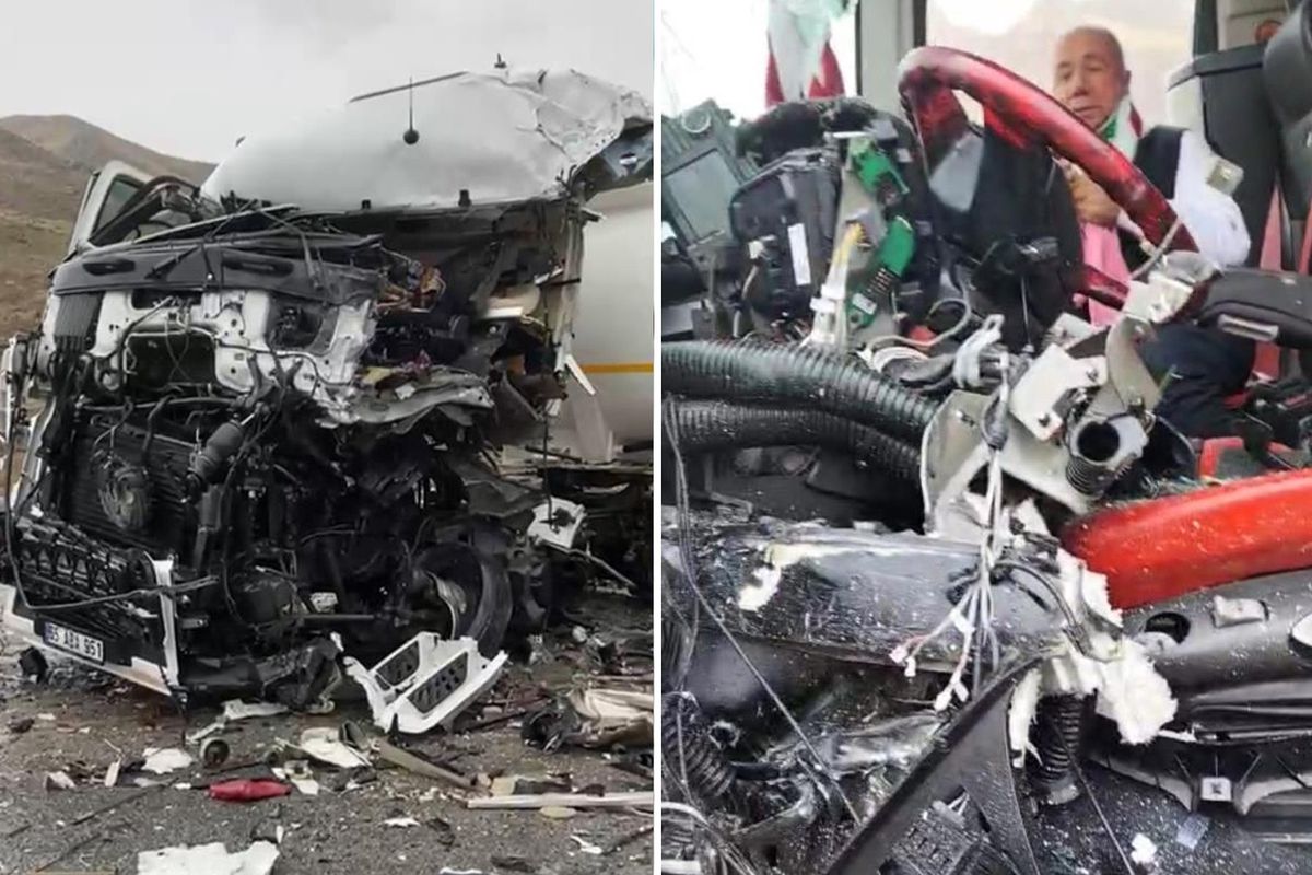 Yolcu otobüsü ile tanker kafa kafaya çarpıştı! Ölü ve yaralılar var