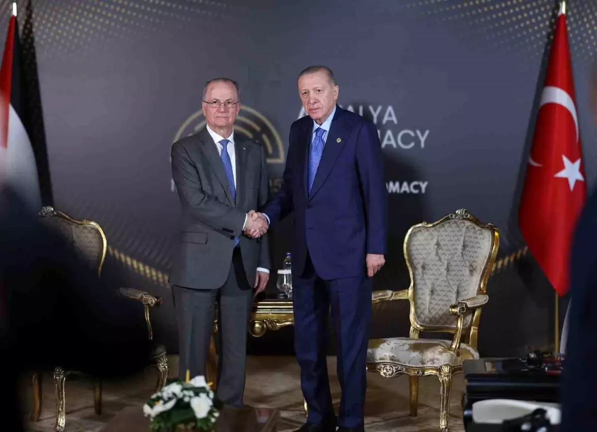Cumhurbaşkanı Erdoğan, Filistin Başbakanı ve Dışişleri ve Yurtdışında Yaşayan Filistinliler Bakanı Mustafa'yı kabul etti