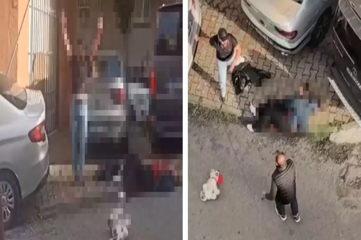 Esenler'de sokak ortasında eşini katleden erkek, tehditler savurup kendine zarar verdi