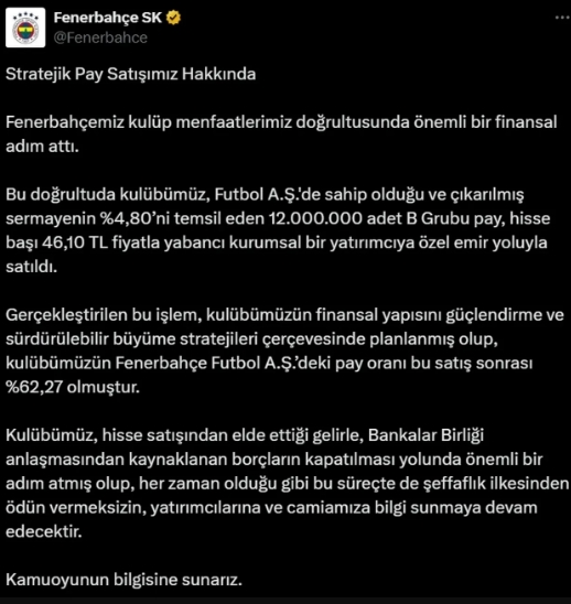 Fenerbahçe İsrail'e mi satıldı? Fenerbahçe hisseleri kime satıldı?