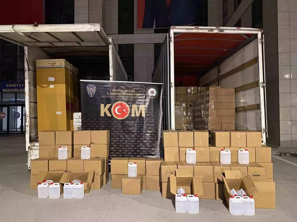 Yalova'da Polisi Etil Alkol Operasyonu: 1500 Litre Ele Geçirildi