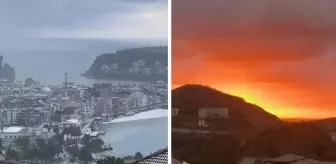 Bartın'ın Amasra ilçesi bir saatte dört mevsimi yaşadı