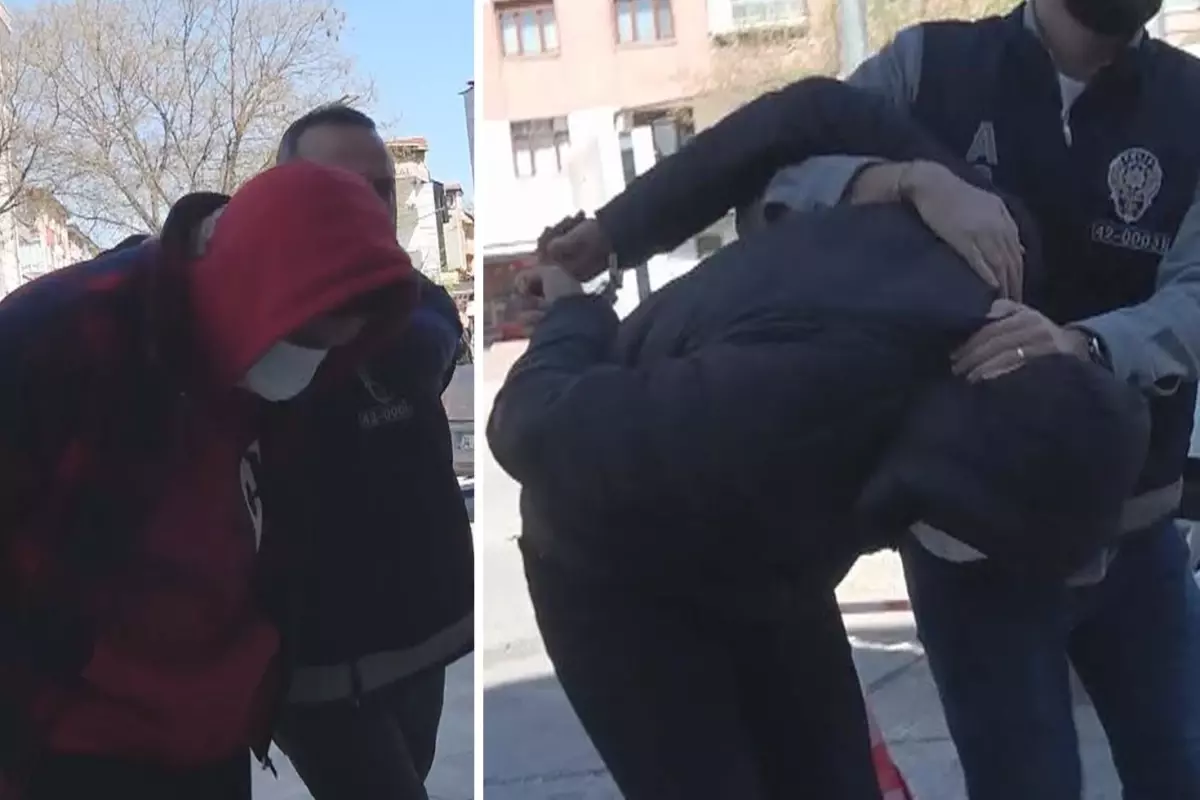 Hastalarla ilgili müstehcen yazışmalar yapan 2 doktor gözaltına alınırken yüzlerini gizledi