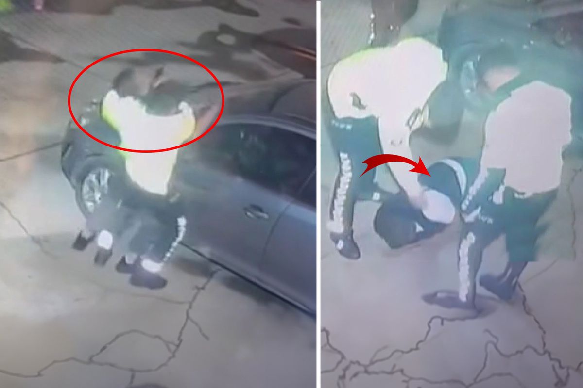 Trafik polisleri çevirmeden kaçan vatandaşı böyle darp etti