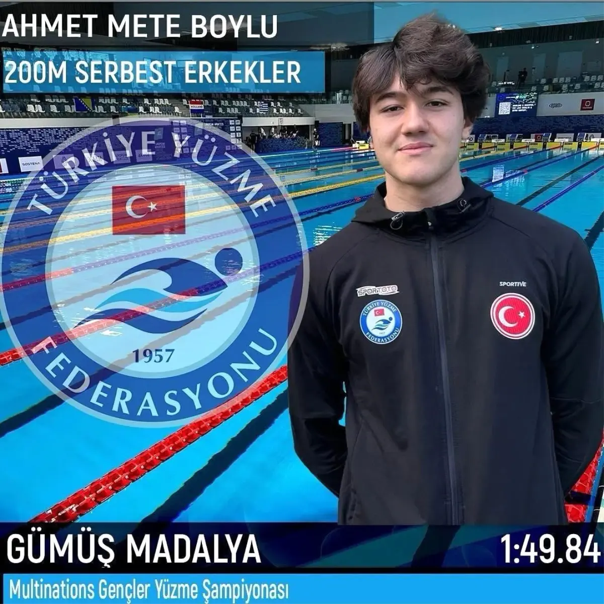 Ahmet Mete Boylu, Güney Kıbrıs'ta Yüzme Şampiyonasında Rekor Kırdı ve Madalya Kazandı
