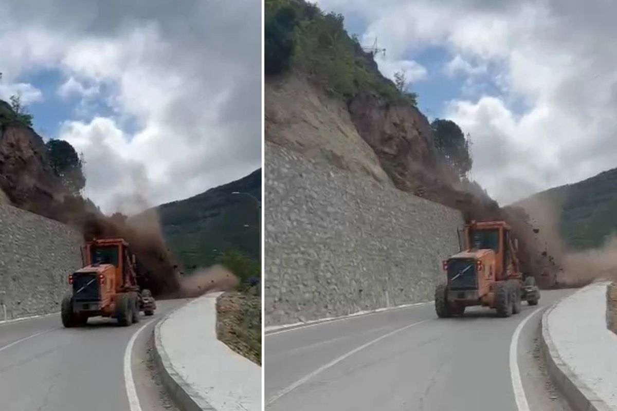 Operatör tonlarca ağırlığın altından kalmaktan son anda kurtuldu