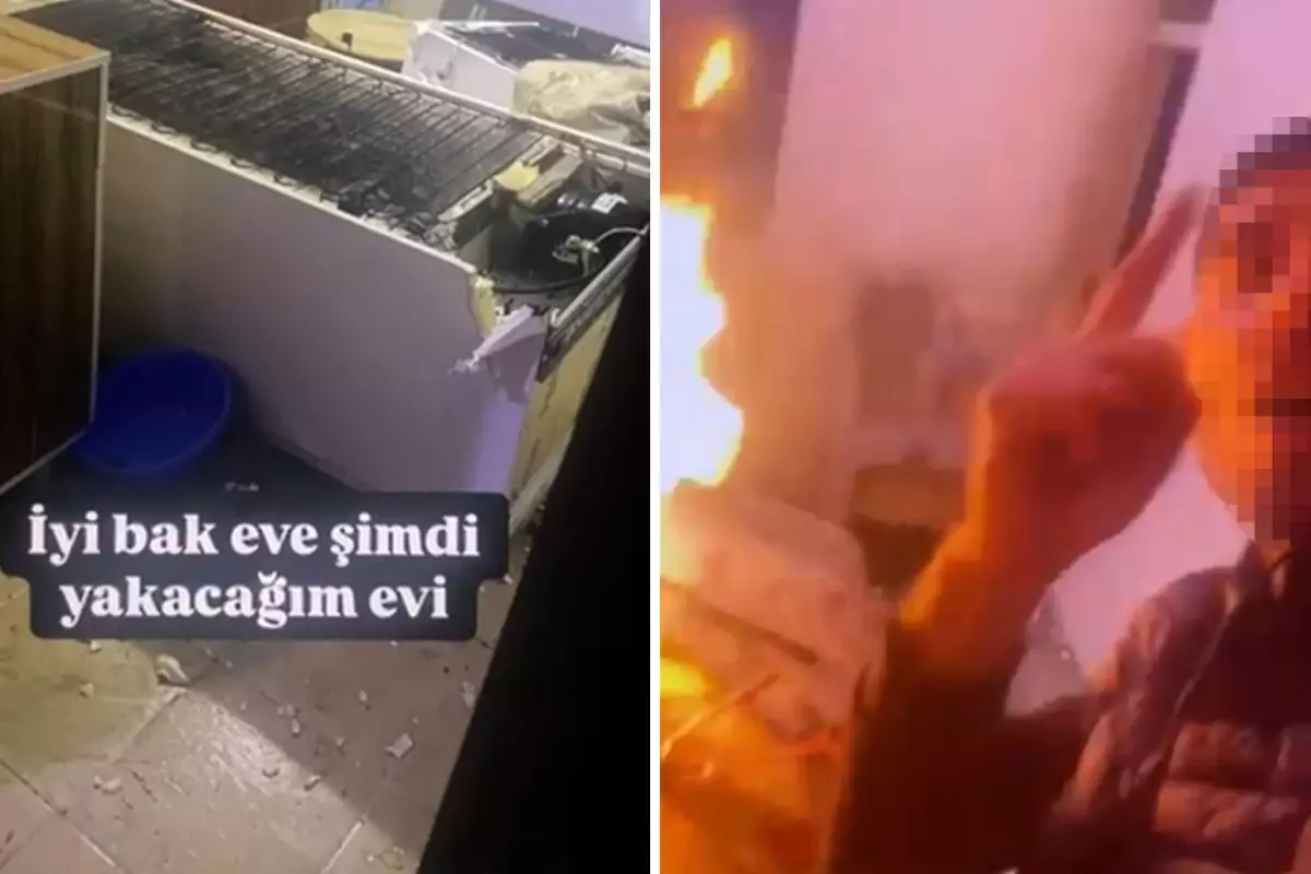 Annesiyle tartışıp evi ateşe verdi, her şeyi canlı yayınladı