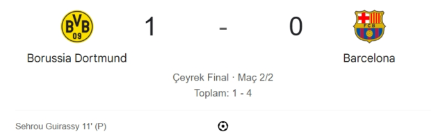 Borussia Dortmund Barcelona maçı kaç kaç, bitti mi? MAÇ SONUCU! Borussia Dortmund Barcelona golleri kim attı, canlı maç anlatımı!