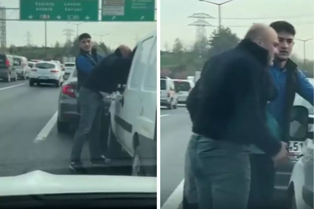 İstanbul yol ortasında kavga! O anlar kameralarda